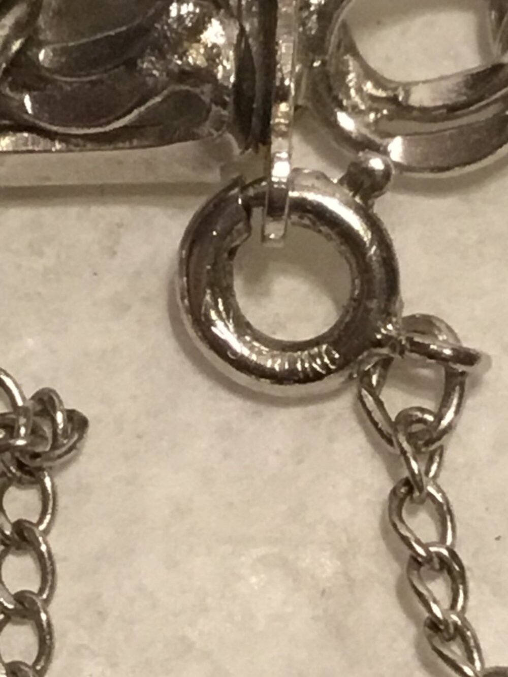 Very nice sterling silver Nassau charm bracelet w/ safety catch - Picture 7 of 11
